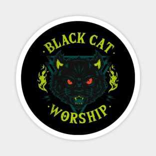 Black Cat Worship Magnet